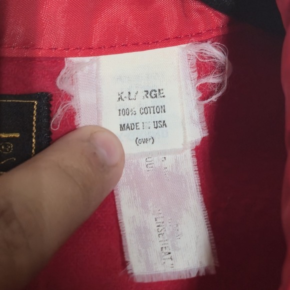 Vtg Eddie Bauer Made In USA Chamois Flannel Shirt Mens XL Red Long Sleeve - Picture 4 of 5
